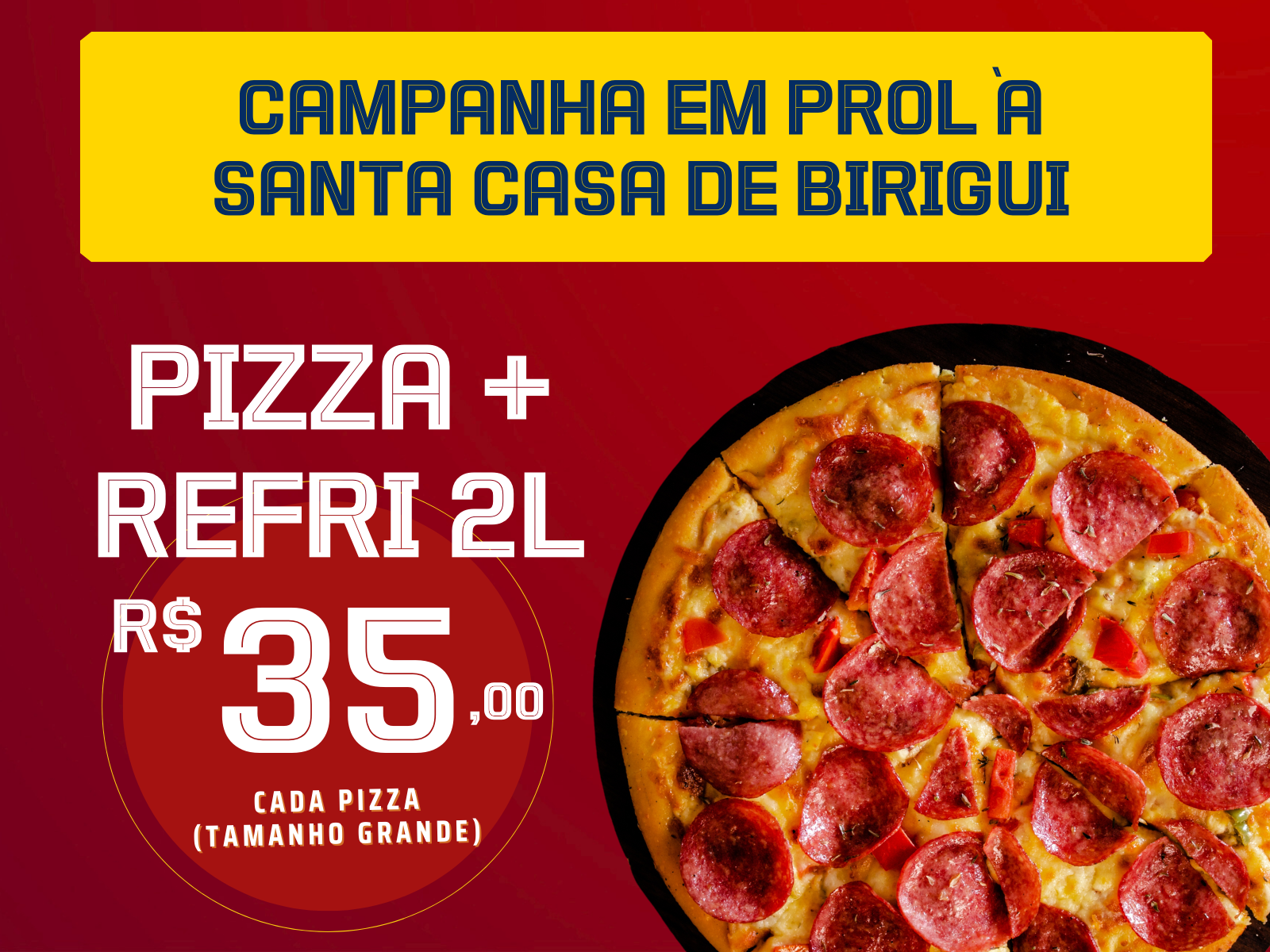 Santa Casa de Birigui promove campanha ‘Pizza Solidária’ para arrecadação de recursos